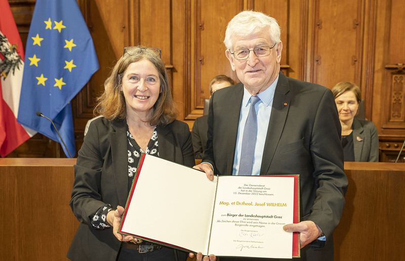 Der ehemalige KA-Präsident Josef Wilhelm ist neuer Bürger der Stadt Graz / Stadt Graz, Fischer
