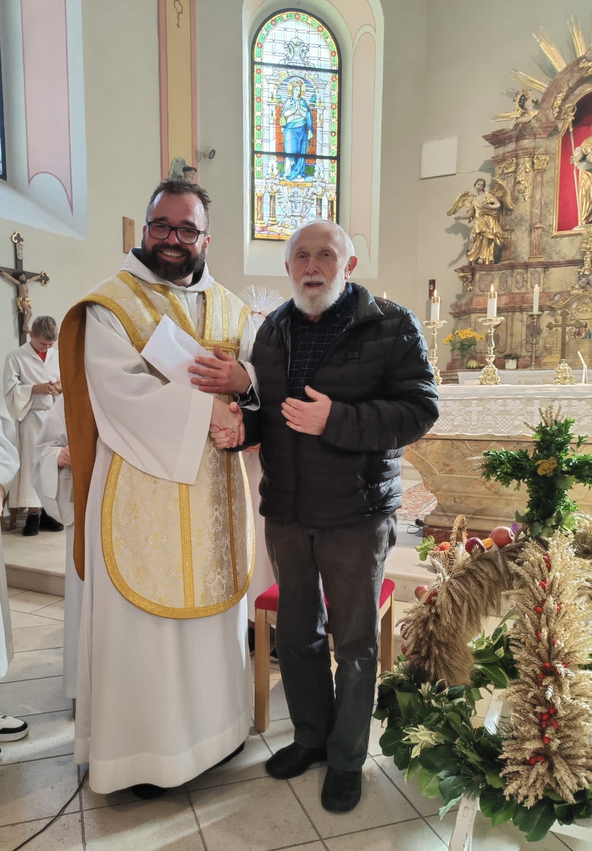 Ehrung für Erich Wagner / Karl Hartleb Erntedank 2023 in Altenmarkt